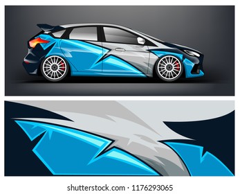 Racing car wrap. Blue abstract strip for racing car wrap, sticker, and decal. vector eps 10 format.