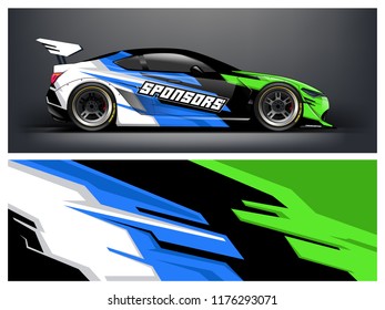 Racing car wrap. Blue abstract strip for racing car wrap, sticker, and decal. vector eps 10 format.