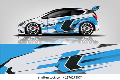 Racing car wrap. Blue abstract strip for racing car wrap, sticker, and decal. vector eps 10 format.