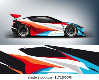 Racing car wrap. Blue abstract strip for racing car wrap, sticker, and decal. vector eps 10 format.