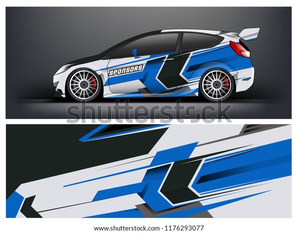 Racing car wrap. Blue\
abstract strip for racing car wrap, sticker, and decal. vector eps\
10 format.