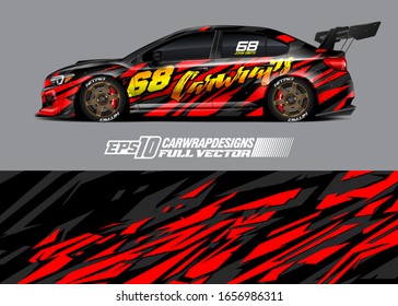 Racing car wrap decal illustration. Abstract stripe racing background kit for wrapping all vehicle. Full vector eps 10