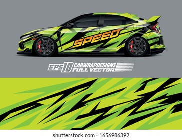 Racing car wrap decal illustration. Abstract stripe racing background kit for wrapping all vehicle. Full vector eps 10