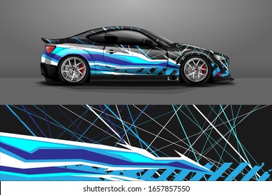 Racing car wrap decal illustration. Abstract stripe racing background kit for wrapping all vehicle