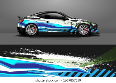 Racing car wrap decal illustration. Abstract stripe racing background kit for wrapping all vehicle