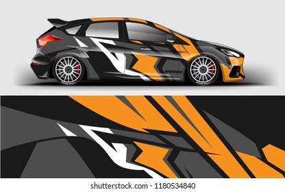 Racing Car Wrap. Decal, sticker abstrack strips