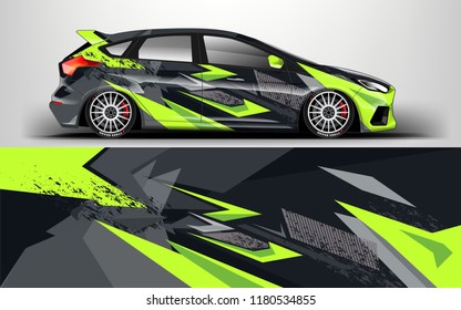 Racing Car Wrap. Decal, sticker abstrack strips