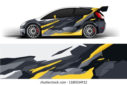 Racing Car Wrap. Decal, sticker abstrack strips