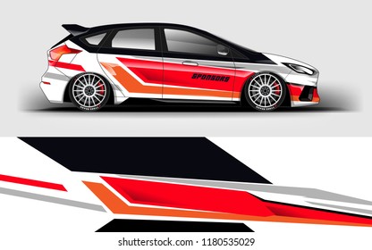 Racing Car Wrap. Decal, sticker abstrack strips