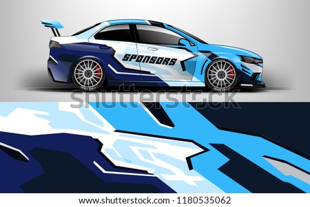 Racing Car Wrap. Decal, sticker abstrack strips