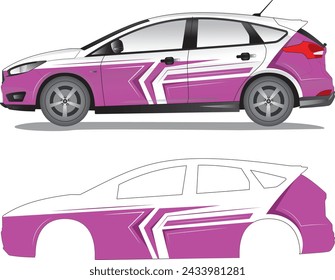 Racing car wrap, car decal vector illustration