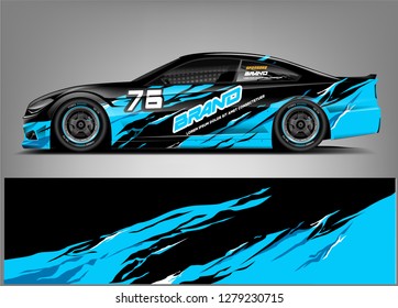 Racing Car wrap design. Abstract racing car wrap design. ready print vecror eps format