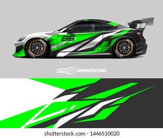 Racing car wrap design concept. Abstract racing background for wrapping vehicles, race cars, cargo van, pickup trucks and racing livery.