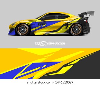 Racing car wrap design concept. Abstract racing background for wrapping vehicles, race cars, cargo van, pickup trucks and racing livery.