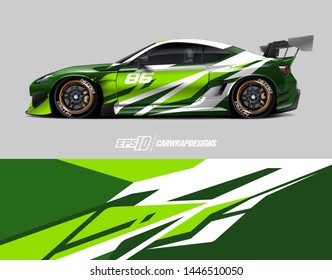 Racing car wrap design concept. Abstract racing background for wrapping vehicles, race cars, cargo van, pickup trucks and racing livery.