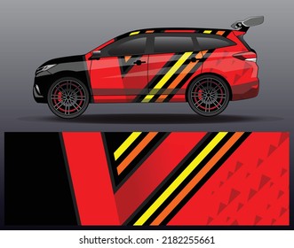 Racing car wrap design concept. Abstract racing background for wrapping vehicles  race cars  cargo van  pickup trucks and racing livery