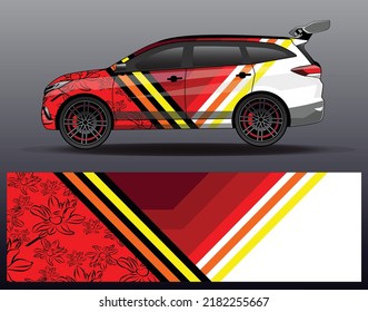 Racing car wrap design concept. Abstract racing background for wrapping vehicles  race cars  cargo van  pickup trucks and racing livery