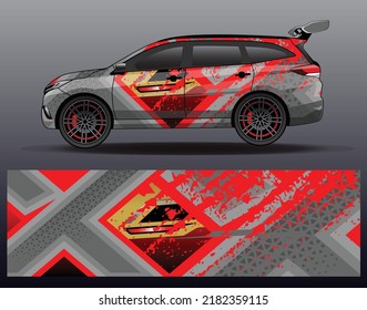 Design-Konzept für Rennwagen-Wrap-Design. Abstrakter Rennhintergrund für Umhüllungsfahrzeuge Rennwagen Güterwagen-Abholwagen und Renn-Limit