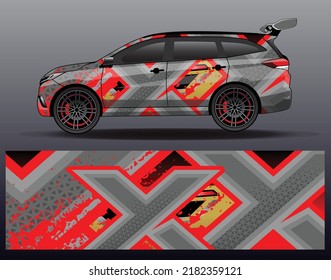 Racing car wrap design concept. Abstract racing background for wrapping vehicles  race cars  cargo van  pickup trucks and racing livery
