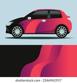 Racing car wrap design concept. Abstract racing background for wrapping vehicles, race cars, cargo van, pickup trucks and racing livery.