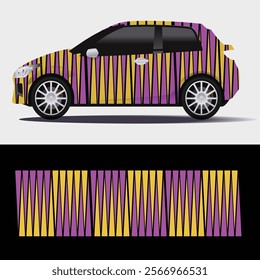 Racing car wrap design concept. Abstract racing background for wrapping vehicles, race cars, cargo van, pickup trucks and racing livery.
