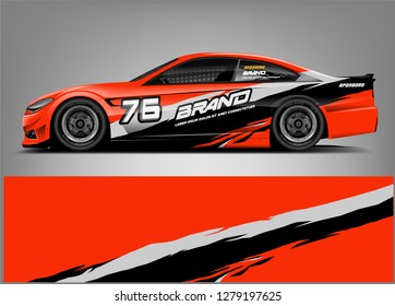 Racing car wrap design. custom wrap design. ready print eps format.