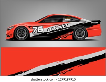 Racing car wrap design. custom wrap design. ready print eps format.