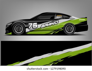 Racing car wrap design. custom wrap design. ready print eps format.