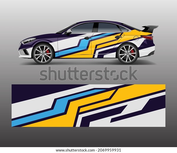 Racing\
car wrap design. wrap design for custom sport\
car.