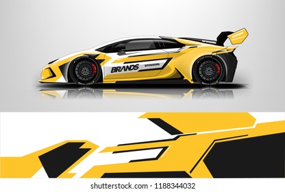 Racing car wrap. wrap design for racing car event.