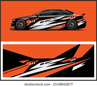 Design de envoltório de carro de corrida, vetor gráfico