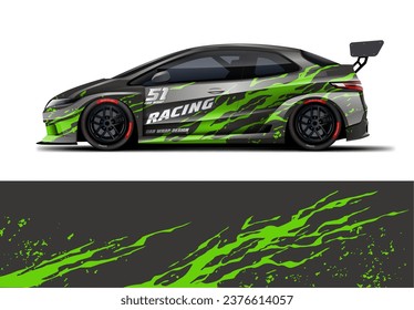 Racing Car wrap Design. Racing livery vector eps 10