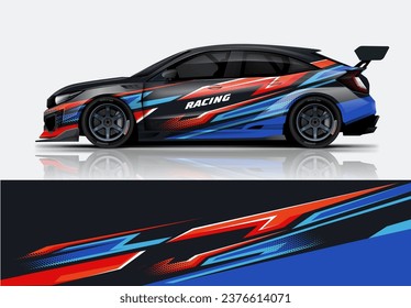 Racing Car wrap Design. Racing livery vector eps 10