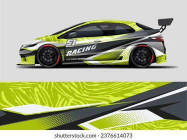 Racing Car wrap Design. Racing livery vector eps 10