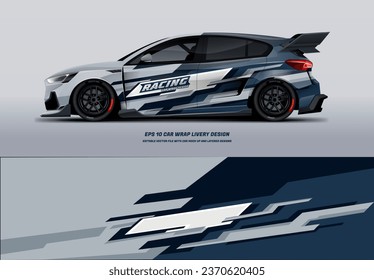 Racing Car Wrap Design mit druckbarer Datei unten