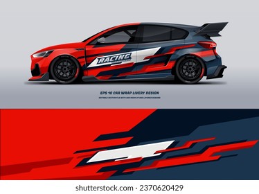 Diseño de ajuste de coche de carreras con archivo imprimible a continuación