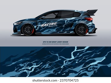 Diseño de ajuste de coche de carreras con archivo imprimible a continuación