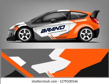 Racing car wrap design. ready print vector eps format.
