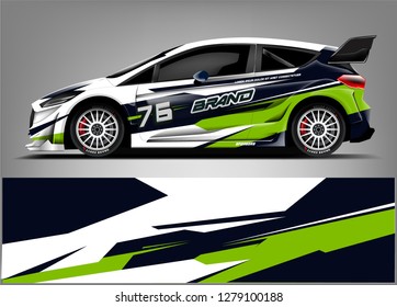 Racing car wrap design. ready print vector eps format.