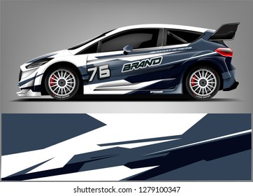 Racing car wrap design. ready print vector eps format.