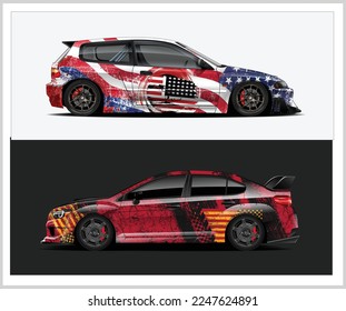 Racing Car Wrap design. ready print eps format.