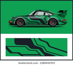 Racing Car Wrap Design with Red Hot Racer