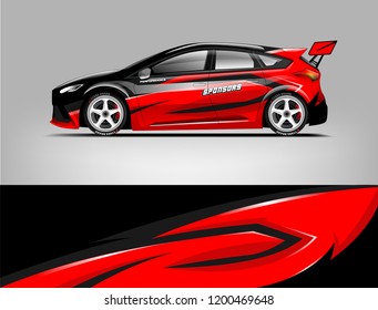Racing car wrap design. sedan hatchback wrap design. abstract background with vector.