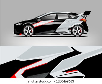 Racing car wrap design. sedan hatchback wrap design. abstract background with vector.