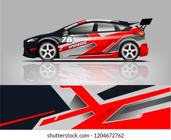 Racing Car Wrap Design Sedan Hatchback Stock Vector (Royalty Free ...