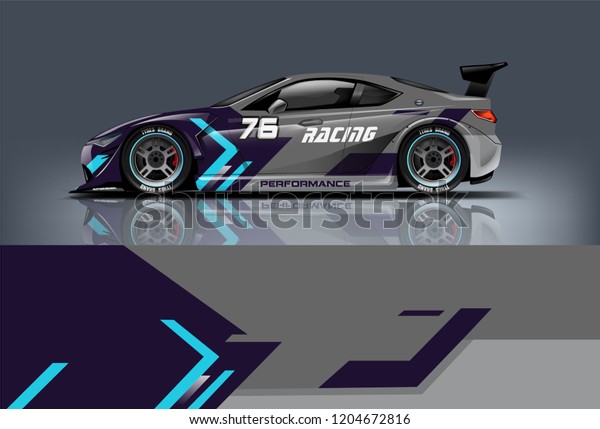 Racing car wrap design.
sedan hatchback and sport car wrap design. abstract background with
vector.