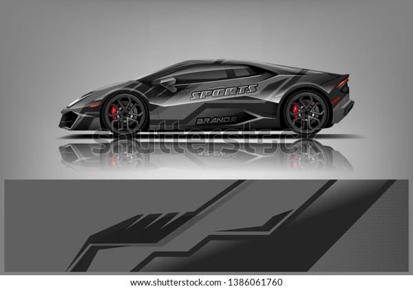 Racing car wrap\
design. sedan hatchback and sport car wrap design. abstract\
background with vector\
dekal\
