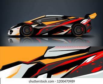 Racing Car Decal Wrap Design Graphic Stock Vector (Royalty Free ...