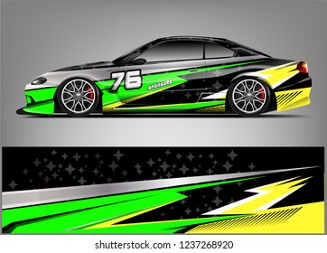 Racing car wrap design. Sport car. abstract background with vector.