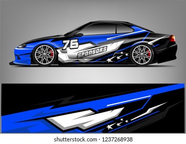 Racing car wrap design. Sport car. abstract background with vector.